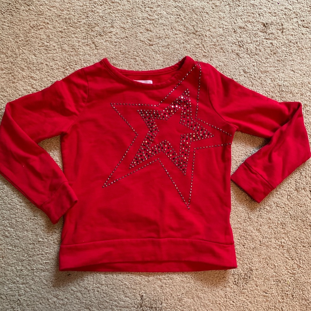 Red star studded sweatshirt